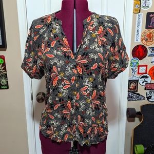 Breezy shirt sleeve floral top